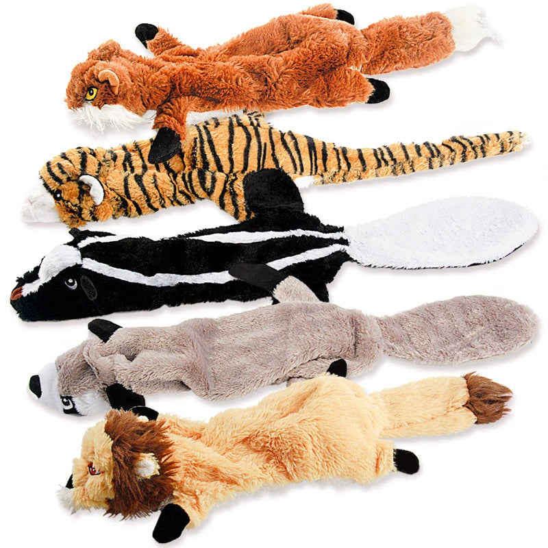 FIREOR Dog Squeak Toys, No Stuffing Plush Dogs Chew Toy Bundle for Small Medium Large Breed Chewer Tough Durable Squeaky Pet Fetch Puppy Teething Chewing Interactive to Keep Them Busy Best Birthday Gift - Image 1